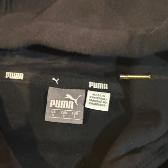 Puma Hoodie in Black with Gold Logo - Picture 3 of 3